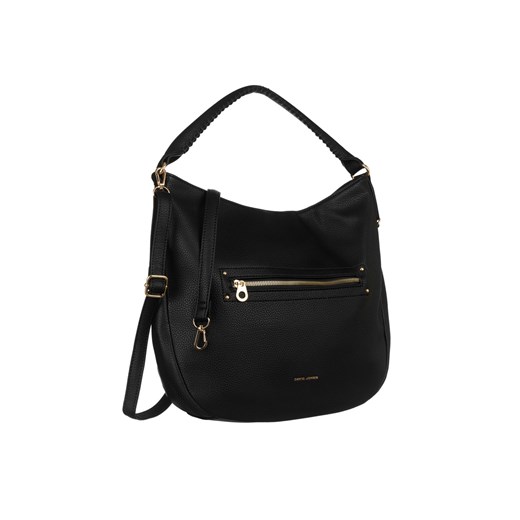 Duża shopperka damska ze skóry ekologicznej - David Jones - czarna ze sklepu 5.10.15 w kategorii Torby Shopper bag - zdjęcie 169725890