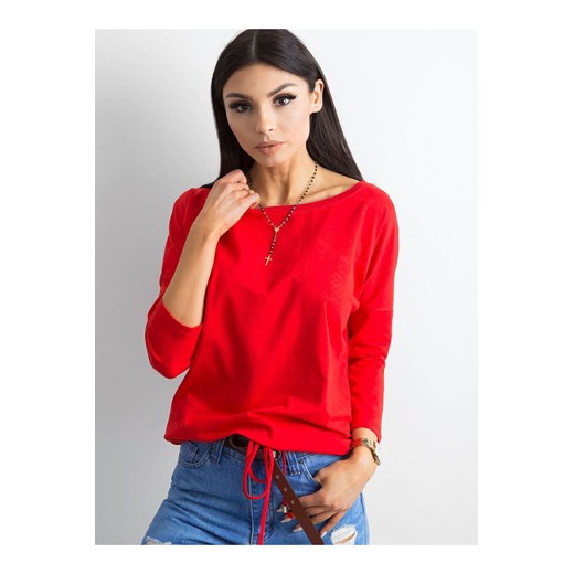 Bluzka damska z wiązaniem - czerwona Basic Feel Good XL 5.10.15