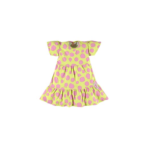Limonkowa sukienka dziewczęce w kropki ze sklepu 5.10.15 w kategorii Sukienki dziewczęce - zdjęcie 169725963