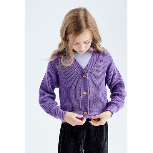 Fioletowy sweter dziewczęcy rozpinany ze sklepu 5.10.15 w kategorii Swetry dziewczęce - zdjęcie 169725971