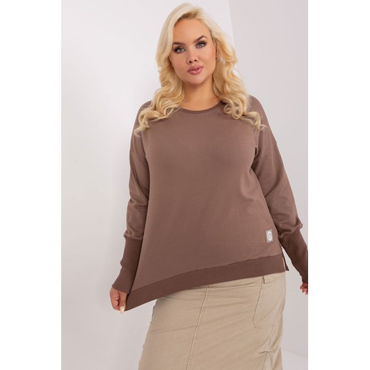 Bluzka plus size bawełniana brązowy ze sklepu 5.10.15 w kategorii Bluzki damskie - zdjęcie 169726124
