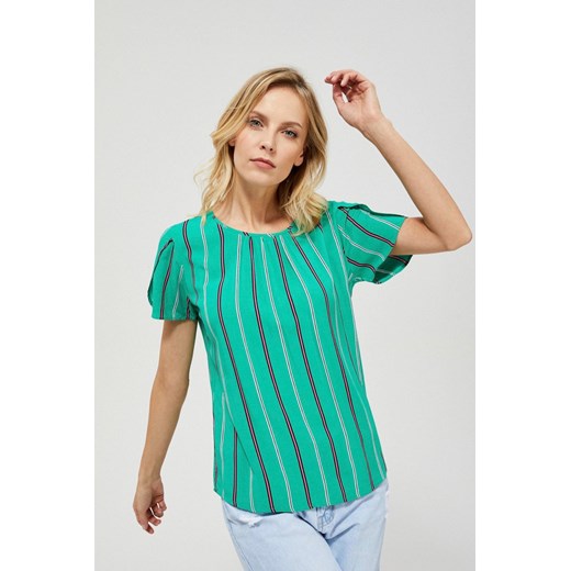 Bluzka damska koszulowa w paski zielona ze sklepu 5.10.15 w kategorii Bluzki damskie - zdjęcie 169726224