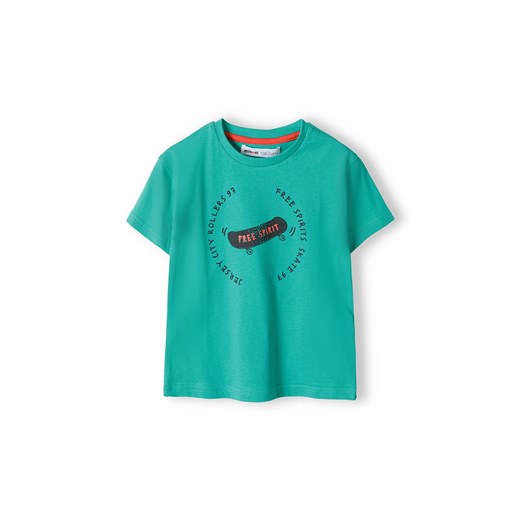 Zielona koszulka bawełniana dla niemowlaka z nadrukiem ze sklepu 5.10.15 w kategorii Koszulki niemowlęce - zdjęcie 169726244