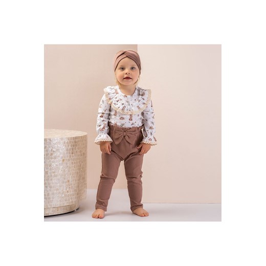 Legginsy uszyte z brązowej, dresowej bawełny ze sklepu 5.10.15 w kategorii Spodnie i półśpiochy - zdjęcie 169726474