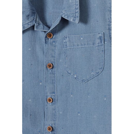 Jeansowa koszula rozpinana z krótkim rękawem Minoti 80/86 5.10.15