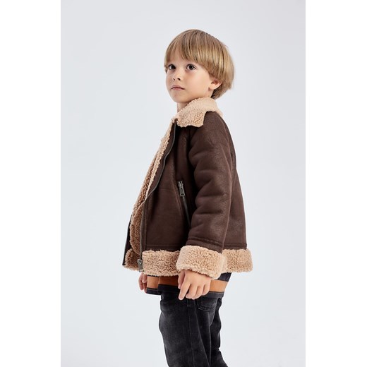 Brązowa ocieplana kurtka ramoneska dla małego dziecka - unisex - Limited Edition ze sklepu 5.10.15 w kategorii Kombinezony i kurtki - zdjęcie 169726770