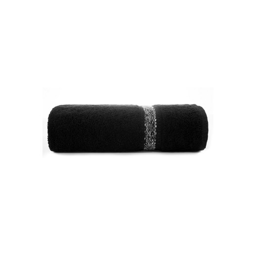 Czarny ręcznik 50x90 cm z ozdobnym pasem ze sklepu 5.10.15 w kategorii Ręczniki - zdjęcie 169726812