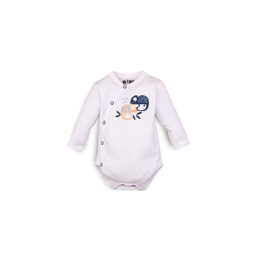 Body niemowlęce z bawełny organicznej dla chłopca białe  5T43AV Nini 62 5.10.15