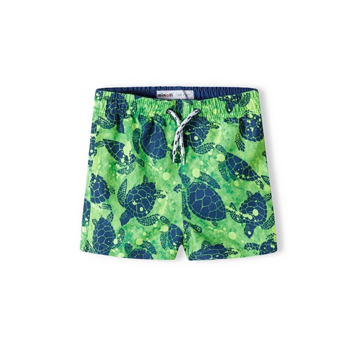 Zielone szorty kąpielowe dla chłopca w żółwie Minoti 146/152 5.10.15