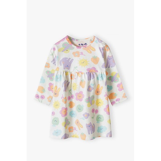 Kolorowa dzianinowa sukienka dla niemowlaka- 5.10.15. ze sklepu 5.10.15 w kategorii Sukienki niemowlęce - zdjęcie 169727150