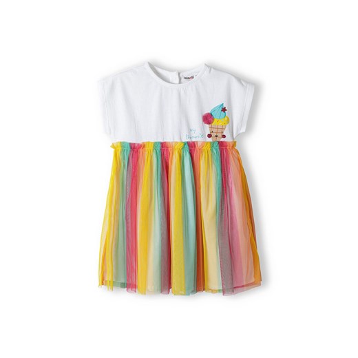 Sukienka niemowlęca z krótkim rękawem i kolorowym tiulem Minoti 68/74 5.10.15