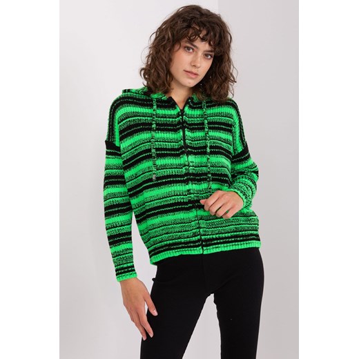 Zielono-czarny sweter z wełną ze sklepu 5.10.15 w kategorii Swetry damskie - zdjęcie 169727223