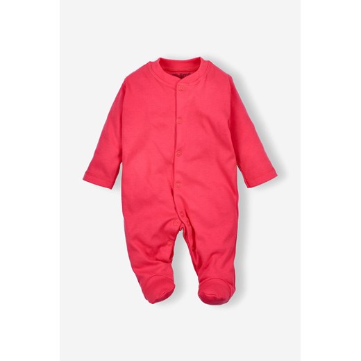Pajac niemowlęcy z bawełny organicznej w kolorze malinowym ze sklepu 5.10.15 w kategorii Pajacyki - zdjęcie 169727354