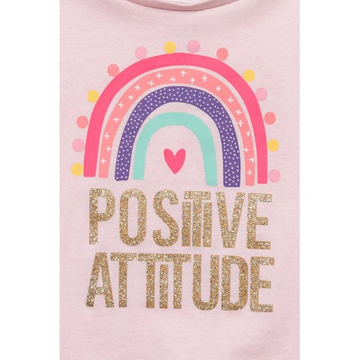 Różowy t-shirt niemowlęcy z bawełny- Positive Attitude Minoti 92/98 5.10.15
