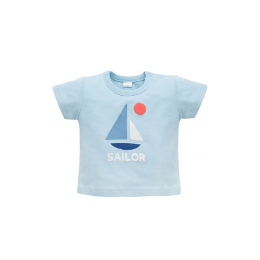 Bawełniany t-shirt dla niemowlaka Sailor - niebieski ze sklepu 5.10.15 w kategorii Koszulki niemowlęce - zdjęcie 169727772