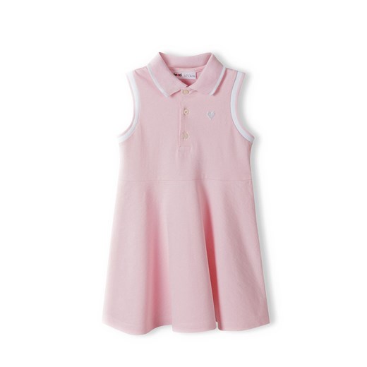 Niemowlęca sukienka polo bez rękawów - różowa ze sklepu 5.10.15 w kategorii Sukienki niemowlęce - zdjęcie 169727791