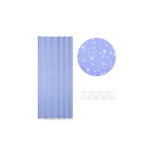 Zasłona Dekoracyjna  Gwiazdki niebieskie 135x250 cm ze sklepu 5.10.15 w kategorii Tekstylia dziecięce - zdjęcie 169727932