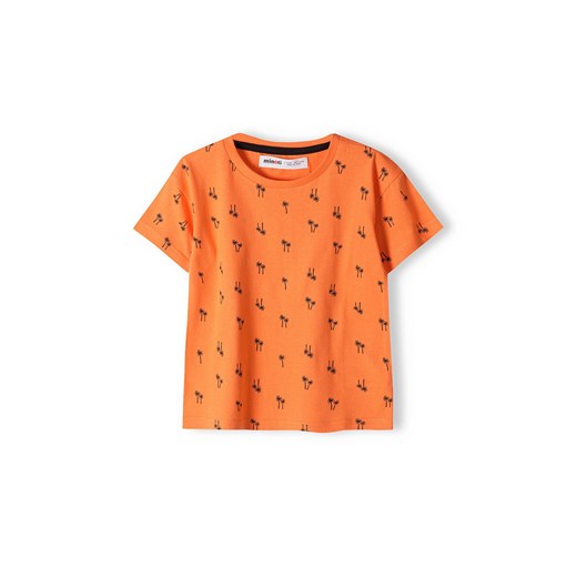 Pomarańczowa koszulka bawełniana dla niemowlaka z nadrukiem ze sklepu 5.10.15 w kategorii Koszulki niemowlęce - zdjęcie 169728152