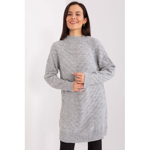 Szary sweter oversize ze ściągaczami ze sklepu 5.10.15 w kategorii Swetry damskie - zdjęcie 169728454