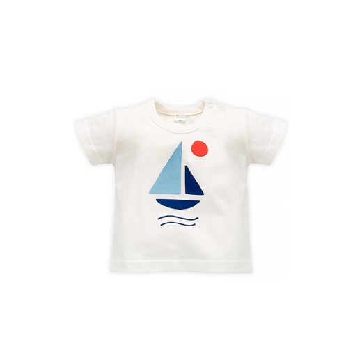 Bawełniany t-shirt dla chłopca Sailor ecru Pinokio 92 5.10.15