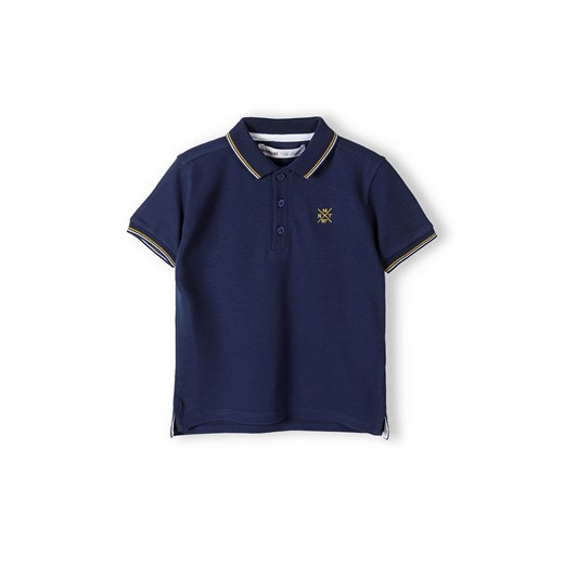 Granatowa koszulka polo dla chłopca z krótkim rękawem ze sklepu 5.10.15 w kategorii T-shirty chłopięce - zdjęcie 169728722