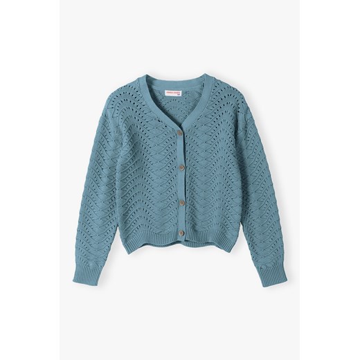 Sweter dziewczęcy z ażurowym wzorem - niebieski Lincoln & Sharks By 5.10.15. 158 5.10.15