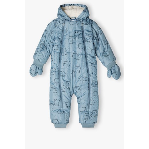 Kombinezon niemowlęcy we wzory - niebieski ze sklepu 5.10.15 w kategorii Kombinezony i kurtki - zdjęcie 169728971