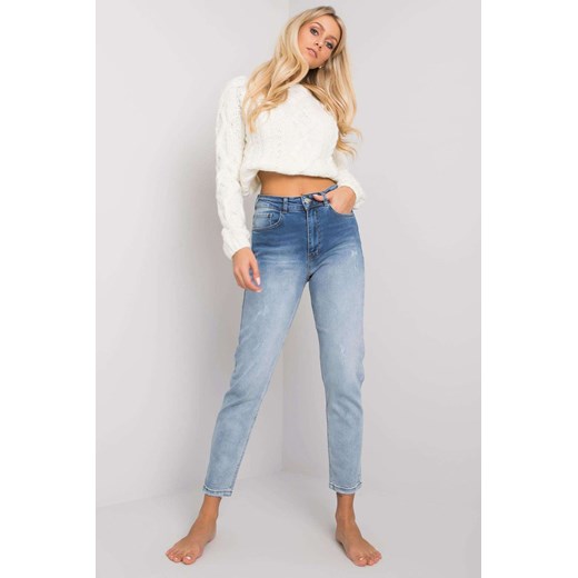 Niebieskie proste jeansy damskie ze sklepu 5.10.15 w kategorii Jeansy damskie - zdjęcie 169729072