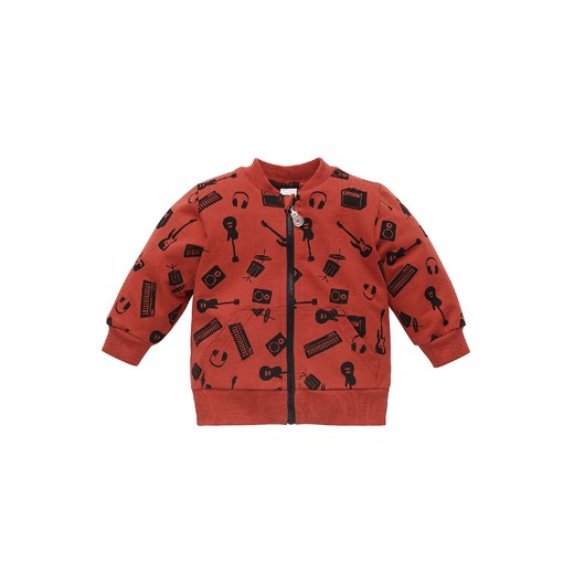 Bluza rozpinana dla chłopca z bawełny Let's rock czerwona ze sklepu 5.10.15 w kategorii Bluzy chłopięce - zdjęcie 169729340
