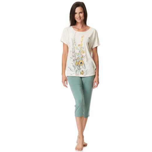 Dwuczęściowa letnia piżama damska wiskozowa  zielona Key S promocja 5.10.15