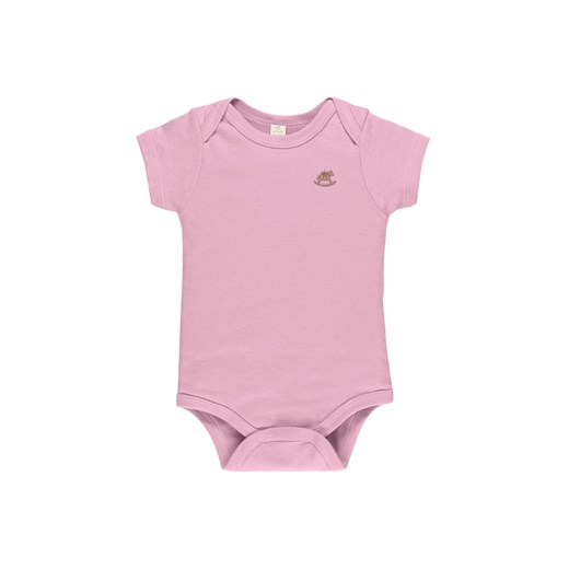Różowe bawełniany body niemowlęce z krótkim rękawem ze sklepu 5.10.15 w kategorii Body niemowlęce - zdjęcie 169729602