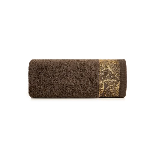 Brązowy ręcznik ze zdobieniem 70x140 cm ze sklepu 5.10.15 w kategorii Ręczniki - zdjęcie 169729822