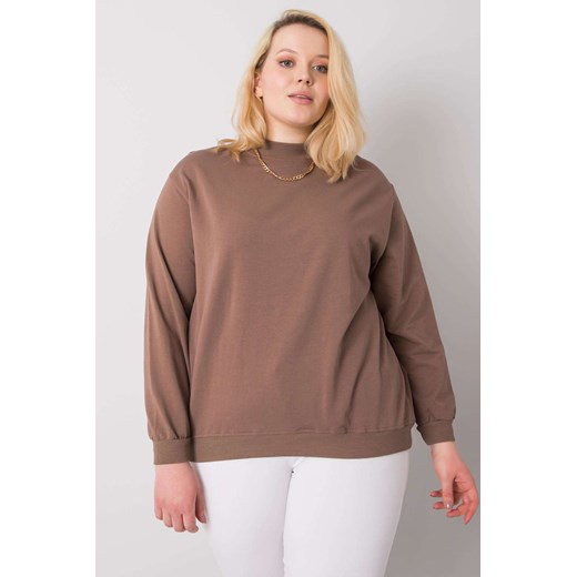 Brązowa bluza plus size bez kaptura Harmony ze sklepu 5.10.15 w kategorii Bluzy damskie - zdjęcie 169730184