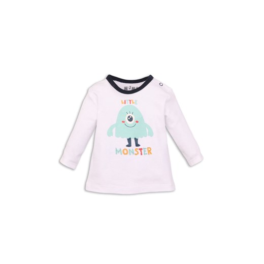 Biała bluzka niemowlęca z bawełny organicznej z nadrukiem ze sklepu 5.10.15 w kategorii Kaftaniki i bluzki - zdjęcie 169730303