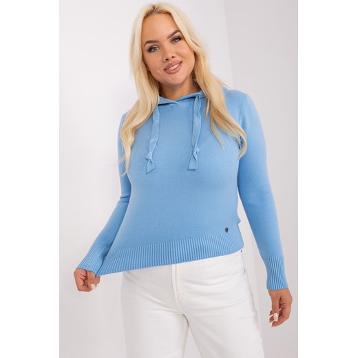 Sweter damski plus size z wiskozą jasny niebieski ze sklepu 5.10.15 w kategorii Swetry damskie - zdjęcie 169730541