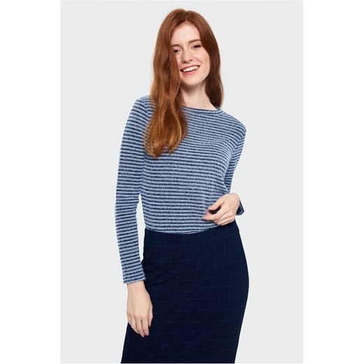 Sweter damski w poprzeczne paski- niebieski ze sklepu 5.10.15 w kategorii Swetry damskie - zdjęcie 169730611