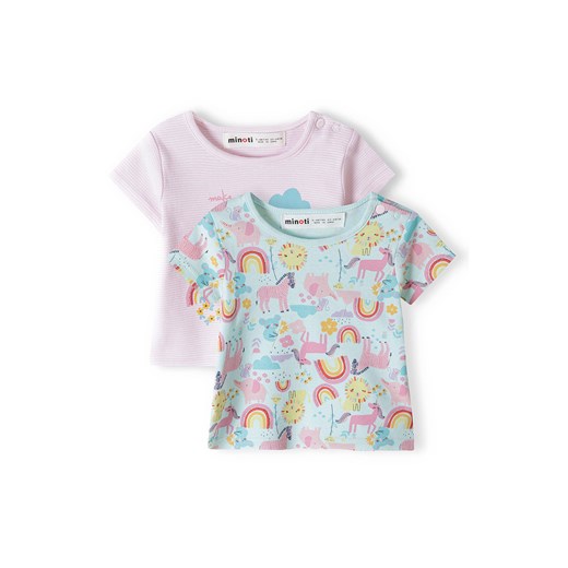 T-shirt niemowlęcy z bawełny 2-pak zwierzątka Minoti 74/80 5.10.15
