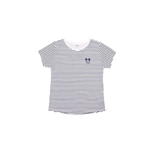 Bawełniany t-shirt damski z Myszką Mickey  w paseczki ze sklepu 5.10.15 w kategorii Bluzki damskie - zdjęcie 169730820