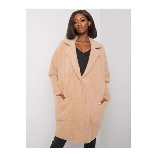 Płaszcz damski z kieszeniami - beżowy ze sklepu 5.10.15 w kategorii Płaszcze damskie - zdjęcie 169730860