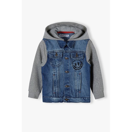Kurtka jeansowa dla niemowlaka z kapturem ze sklepu 5.10.15 w kategorii Kombinezony i kurtki - zdjęcie 169730874