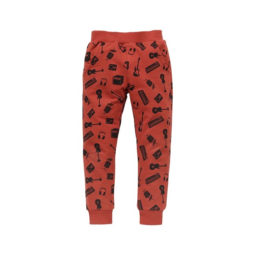 Luźne spodnie chłopięce z bawełny Let's rock czerwone ze sklepu 5.10.15 w kategorii Spodnie chłopięce - zdjęcie 169731043