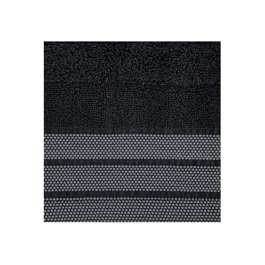Czarny ręcznik zdobiony pasami 70x140 cm Eurofirany 70x140 5.10.15