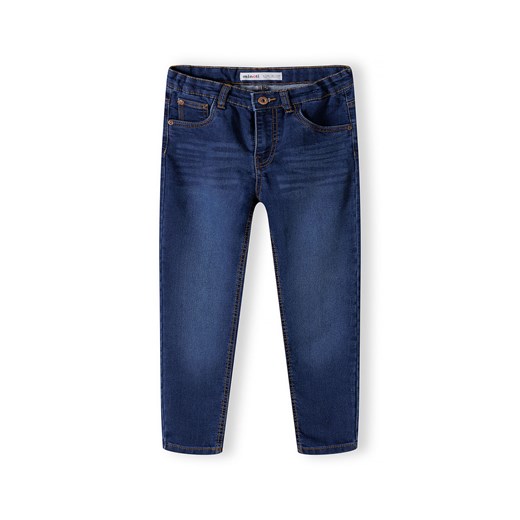 Ciemnoniebieskie klasyczne jeansy dopasowane chłopięce Minoti 110/116 wyprzedaż 5.10.15