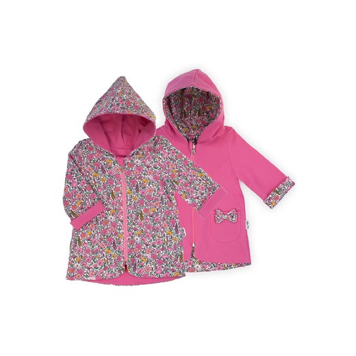 Dwustronna kurtka przejściowa różowa dla niemowlaka z kapturem ze sklepu 5.10.15 w kategorii Kombinezony i kurtki - zdjęcie 169731493