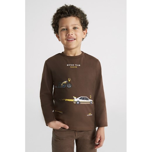 Bluzka chłopięca z długim rękawem - brązowa ze sklepu 5.10.15 w kategorii T-shirty chłopięce - zdjęcie 169731500