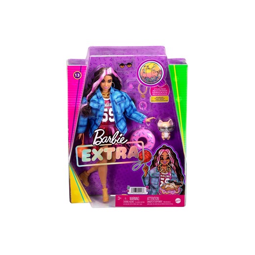 Barbie Extra Lalka Sportowa sukienka/Czarno-różowe włosy 3+ Barbie one size promocyjna cena 5.10.15