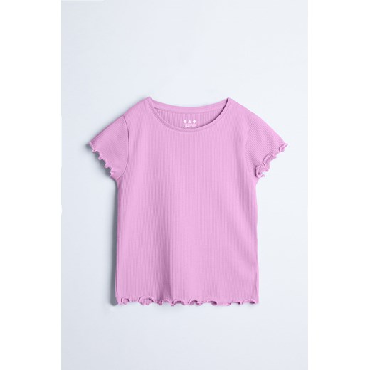 T-shirt dziewczęcy w prążki - różowy - Limited Edition 116 5.10.15