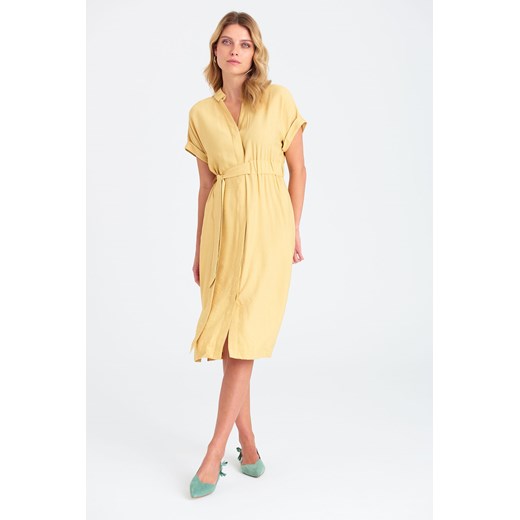 Sukienka z krótkim rękawem żółta ze sklepu 5.10.15 w kategorii Sukienki - zdjęcie 169732031