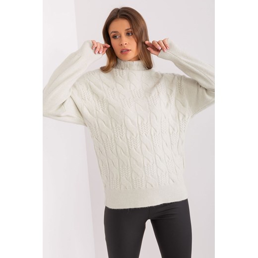 Damski sweter z golfem - ecru ze sklepu 5.10.15 w kategorii Swetry damskie - zdjęcie 169732124