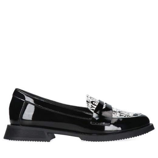 Damskie loafersy z czarnej skóry lakierowanej, Conhpol Relax, RE2755-01 39 Konopka Shoes